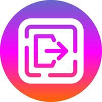 Logout Glyph Gradient Circle Icon vector