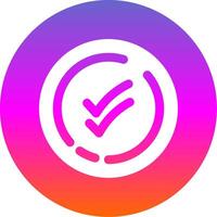 Double check Glyph Gradient Circle Icon vector