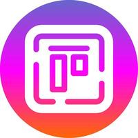 Top alignment Glyph Gradient Circle Icon vector