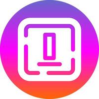 Bottom alignment Glyph Gradient Circle Icon vector