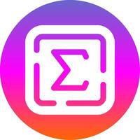 Summation Glyph Gradient Circle Icon vector