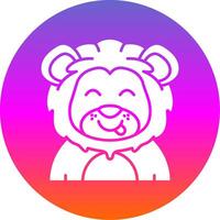 Tongue Glyph Gradient Circle Icon vector