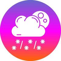 Snow Glyph Gradient Circle Icon vector