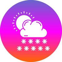 Snow Glyph Gradient Circle Icon vector