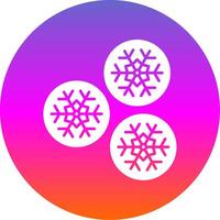 bola de nieve glifo degradado circulo icono vector