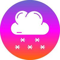 Snow Glyph Gradient Circle Icon vector