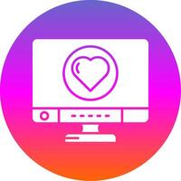 Heart Glyph Gradient Circle Icon vector