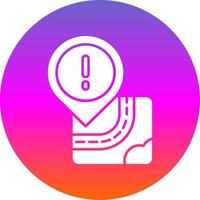 Warning Glyph Gradient Circle Icon vector