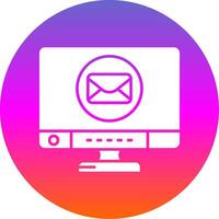 Email Glyph Gradient Circle Icon vector