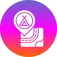 Caming Glyph Gradient Circle Icon vector