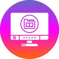 Folder Glyph Gradient Circle Icon vector