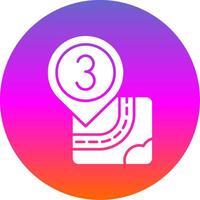 Three Glyph Gradient Circle Icon vector