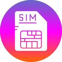 sim glifo degradado circulo icono vector