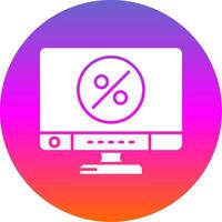 Percentage Glyph Gradient Circle Icon vector