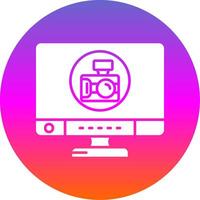 Camera Glyph Gradient Circle Icon vector