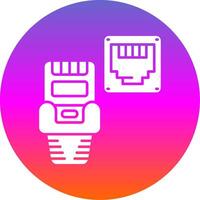 Ethernet Glyph Gradient Circle Icon vector