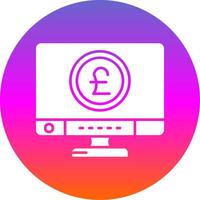 Pound Glyph Gradient Circle Icon vector