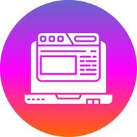 Browser Glyph Gradient Circle Icon vector