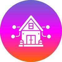 House Glyph Gradient Circle Icon vector