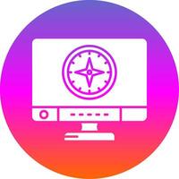 Compass Glyph Gradient Circle Icon vector