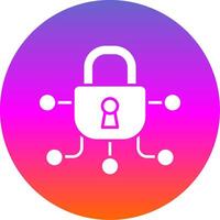 Safe Glyph Gradient Circle Icon vector