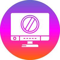 Ban Glyph Gradient Circle Icon vector