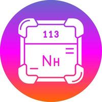 Nihonium Glyph Gradient Circle Icon vector