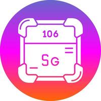 Seaborgium Glyph Gradient Circle Icon vector