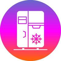 refrigerador glifo degradado circulo icono vector