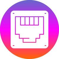 Ethernet Glyph Gradient Circle Icon vector