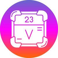 Vanadium Glyph Gradient Circle Icon vector