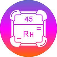 Rhodium Glyph Gradient Circle Icon vector