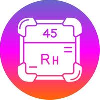 Rhodium Glyph Gradient Circle Icon vector