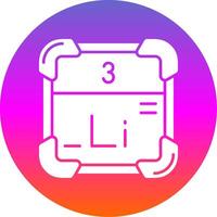 Lithium Glyph Gradient Circle Icon vector