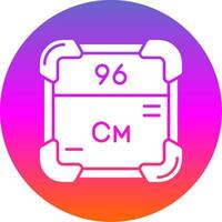 Curium Glyph Gradient Circle Icon vector