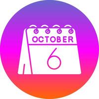 6th of October Glyph Gradient Circle Icon vector