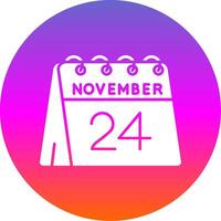 24 de noviembre glifo degradado circulo icono vector