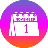 1st of November Glyph Gradient Circle Icon vector