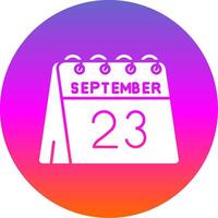 23rd of September Glyph Gradient Circle Icon vector