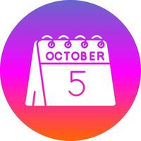 5th of October Glyph Gradient Circle Icon vector