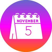 5th of November Glyph Gradient Circle Icon vector