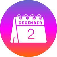 2nd of December Glyph Gradient Circle Icon vector