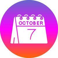 7th of October Glyph Gradient Circle Icon vector