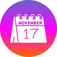 17 de noviembre glifo degradado circulo icono vector