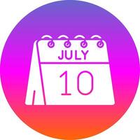 10th of July Glyph Gradient Circle Icon vector