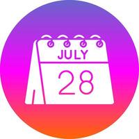 28th of July Glyph Gradient Circle Icon vector