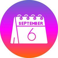 6th of September Glyph Gradient Circle Icon vector