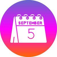 5th of September Glyph Gradient Circle Icon vector