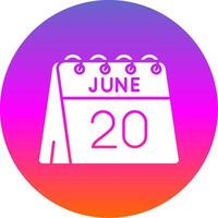 20th of June Glyph Gradient Circle Icon vector