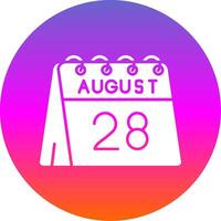 28th of August Glyph Gradient Circle Icon vector